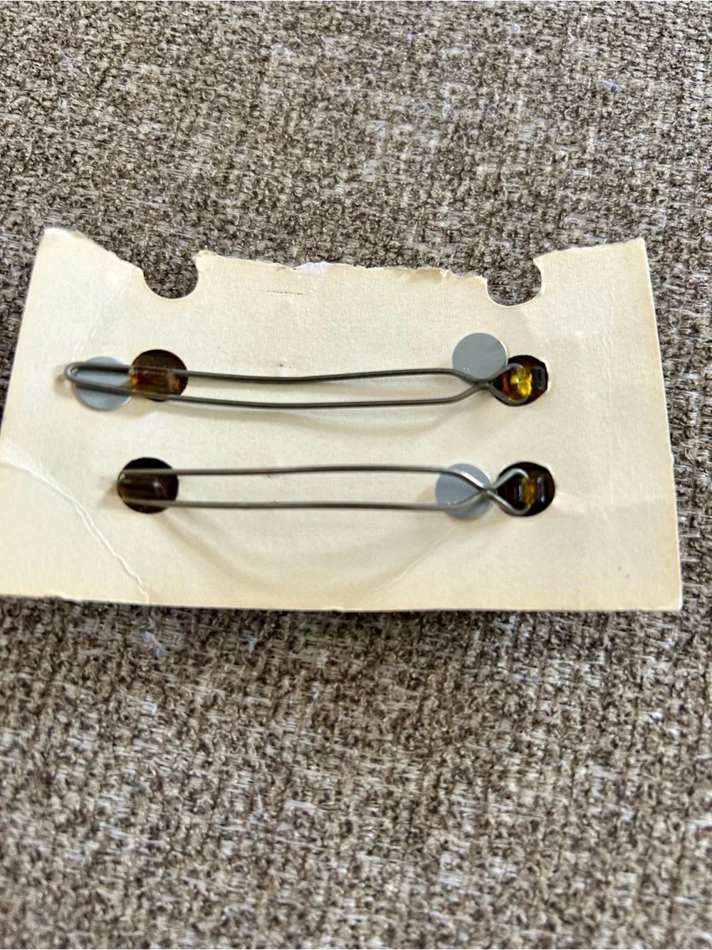 Vintage NOS Tilton & Cook Co. Tortoiseshell Hair Barrettes Set on card #3038